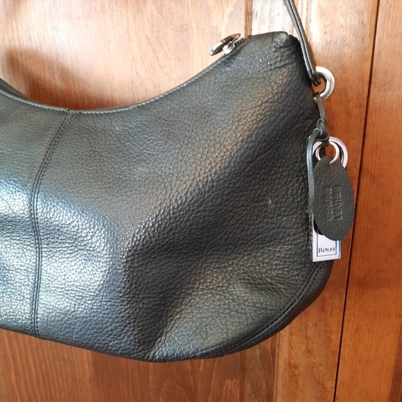 Rolfs black genuine leather pebbled shoulder bag - Picture 5 of 12